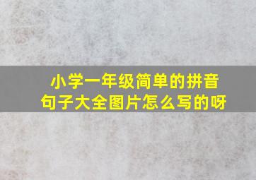 小学一年级简单的拼音句子大全图片怎么写的呀