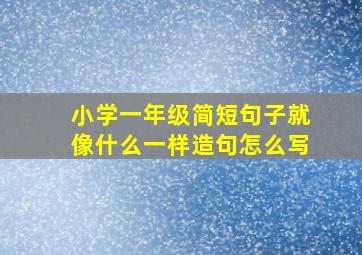 小学一年级简短句子就像什么一样造句怎么写