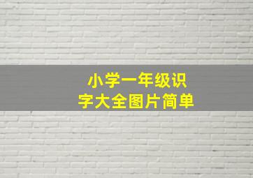 小学一年级识字大全图片简单