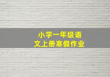 小学一年级语文上册寒假作业