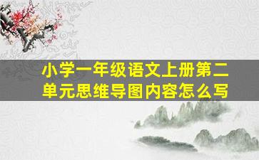 小学一年级语文上册第二单元思维导图内容怎么写