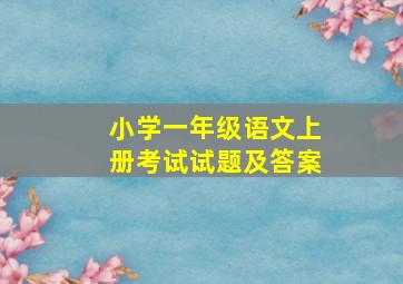 小学一年级语文上册考试试题及答案