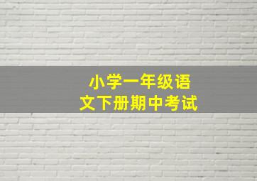 小学一年级语文下册期中考试