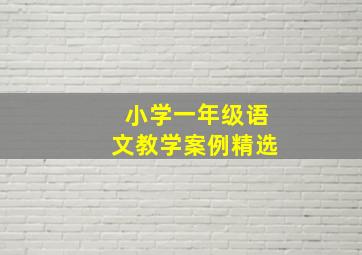 小学一年级语文教学案例精选