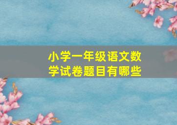 小学一年级语文数学试卷题目有哪些