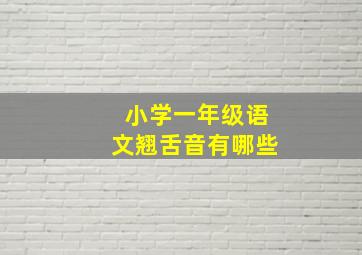 小学一年级语文翘舌音有哪些