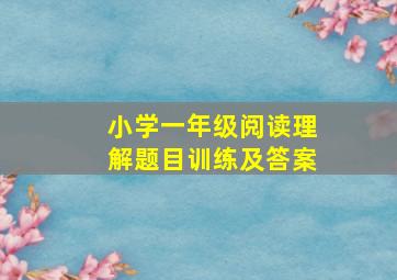 小学一年级阅读理解题目训练及答案