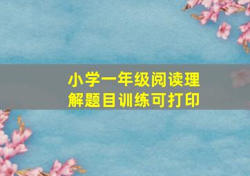 小学一年级阅读理解题目训练可打印