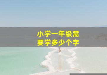 小学一年级需要学多少个字