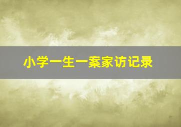 小学一生一案家访记录