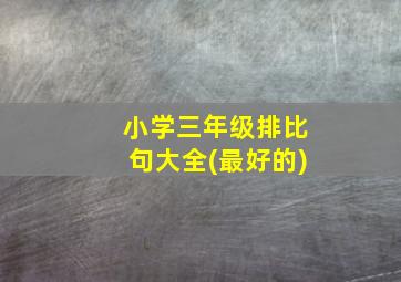 小学三年级排比句大全(最好的)