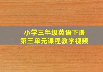 小学三年级英语下册第三单元课程教学视频