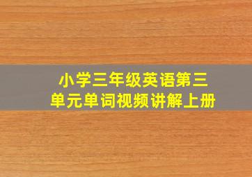 小学三年级英语第三单元单词视频讲解上册