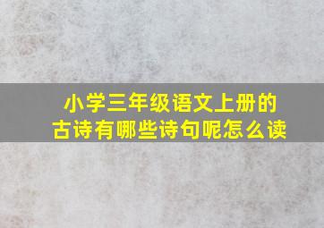 小学三年级语文上册的古诗有哪些诗句呢怎么读