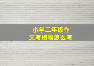 小学二年级作文写植物怎么写