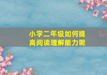 小学二年级如何提高阅读理解能力呢