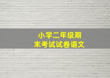 小学二年级期末考试试卷语文