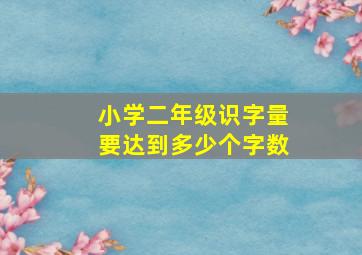 小学二年级识字量要达到多少个字数