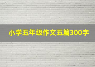 小学五年级作文五篇300字