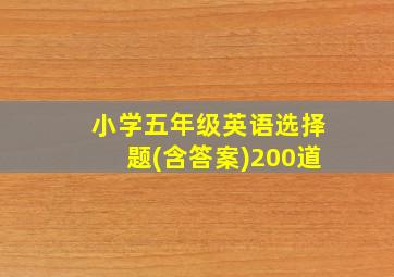 小学五年级英语选择题(含答案)200道