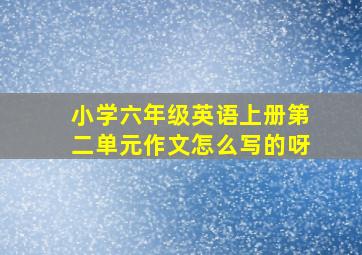 小学六年级英语上册第二单元作文怎么写的呀