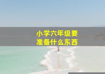 小学六年级要准备什么东西