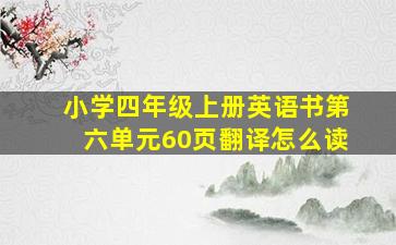 小学四年级上册英语书第六单元60页翻译怎么读