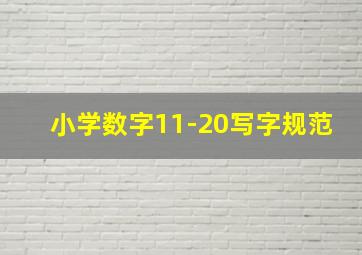 小学数字11-20写字规范