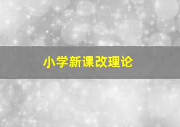 小学新课改理论