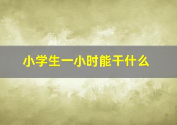 小学生一小时能干什么