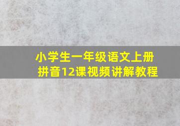 小学生一年级语文上册拼音12课视频讲解教程