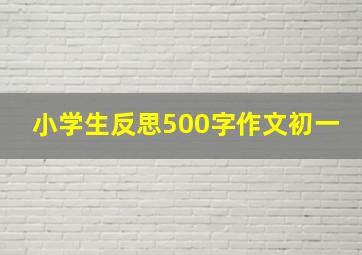 小学生反思500字作文初一