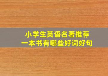 小学生英语名著推荐一本书有哪些好词好句