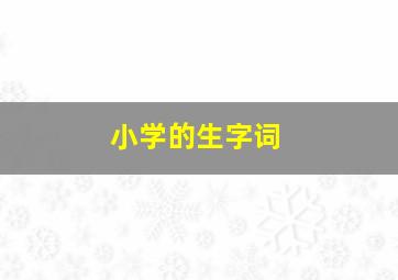 小学的生字词