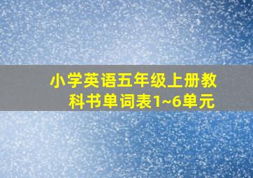 小学英语五年级上册教科书单词表1~6单元