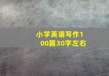 小学英语写作100篇30字左右