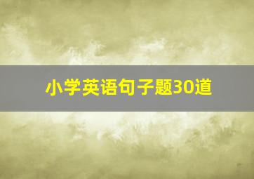 小学英语句子题30道