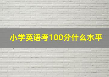 小学英语考100分什么水平