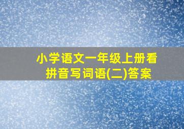 小学语文一年级上册看拼音写词语(二)答案