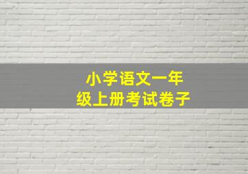 小学语文一年级上册考试卷子