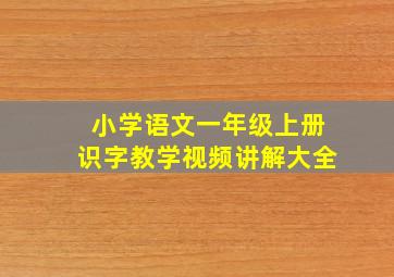 小学语文一年级上册识字教学视频讲解大全