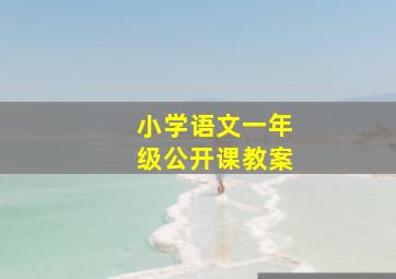 小学语文一年级公开课教案