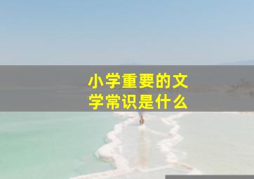 小学重要的文学常识是什么