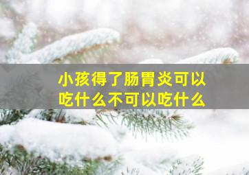 小孩得了肠胃炎可以吃什么不可以吃什么