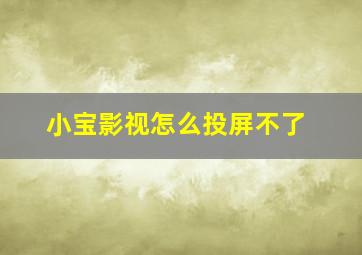 小宝影视怎么投屏不了