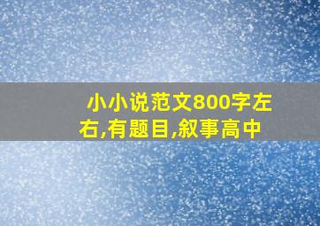 小小说范文800字左右,有题目,叙事高中