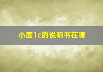 小度1c的说明书在哪