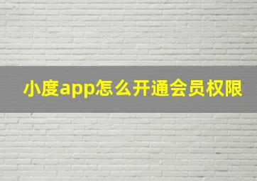 小度app怎么开通会员权限