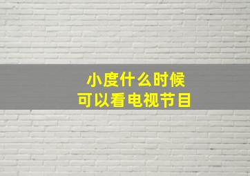 小度什么时候可以看电视节目