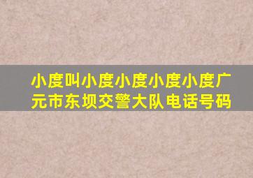 小度叫小度小度小度小度广元市东坝交警大队电话号码